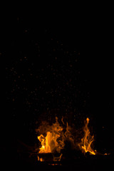 Fototapeta na wymiar fuego en la noche en el campo