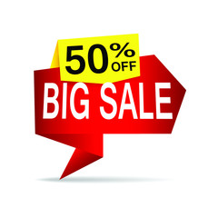 Big Sale 50% off - tag design vector format