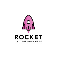 Creative modern rocket space logo icon vector template