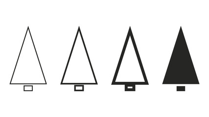 Christmas tree icons. Set. Vector illustration