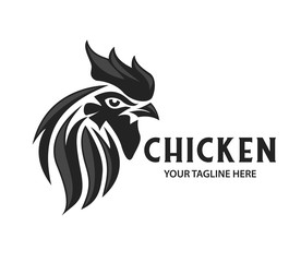 Head Rooster Logo Vector Template Design Illustration