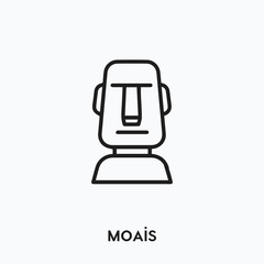 Moais icon vector. Moais symbol sign