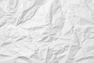 Crumpled sheet of paper, isolated on white background