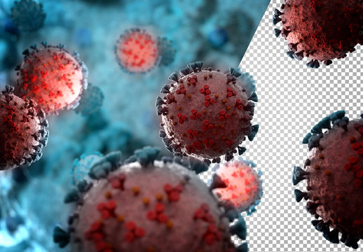  Microscopic View of Coronavirus Disease Mockup