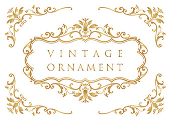 vintage ornament. floral decorative frame.