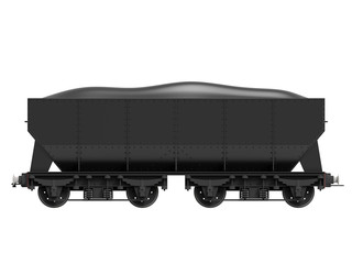 Obraz premium 3D rendering - side view of a train cargo wagon