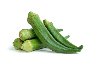 okra isolated on white background