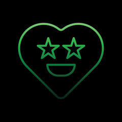 emoji excited nolan icon. Simple thin line, outline vector of heart emotions icons for ui and ux, website or mobile application