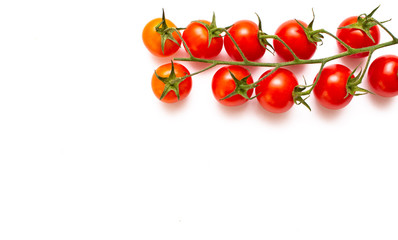 Fresh Cherry tomatoes on a white background