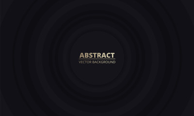 Black and gray dark abstract geometric background. Black circles in the center on a dark background. Modern trendy luxury background. Vector illustration EPS10.