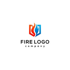 Fire Flame Logo design vector template drop silhouette