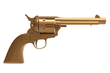 3D rendering - side view of a retro revolver