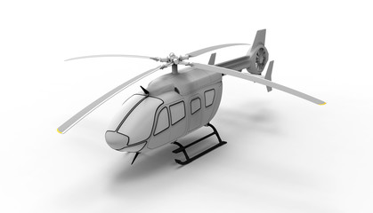 3D rendering - isolated detailed helicopter