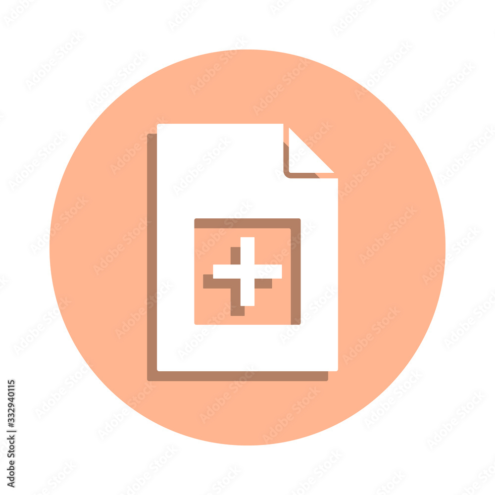 Poster a plus on document badge icon. simple glyph, flat vector of file and documents icons for ui and ux, 