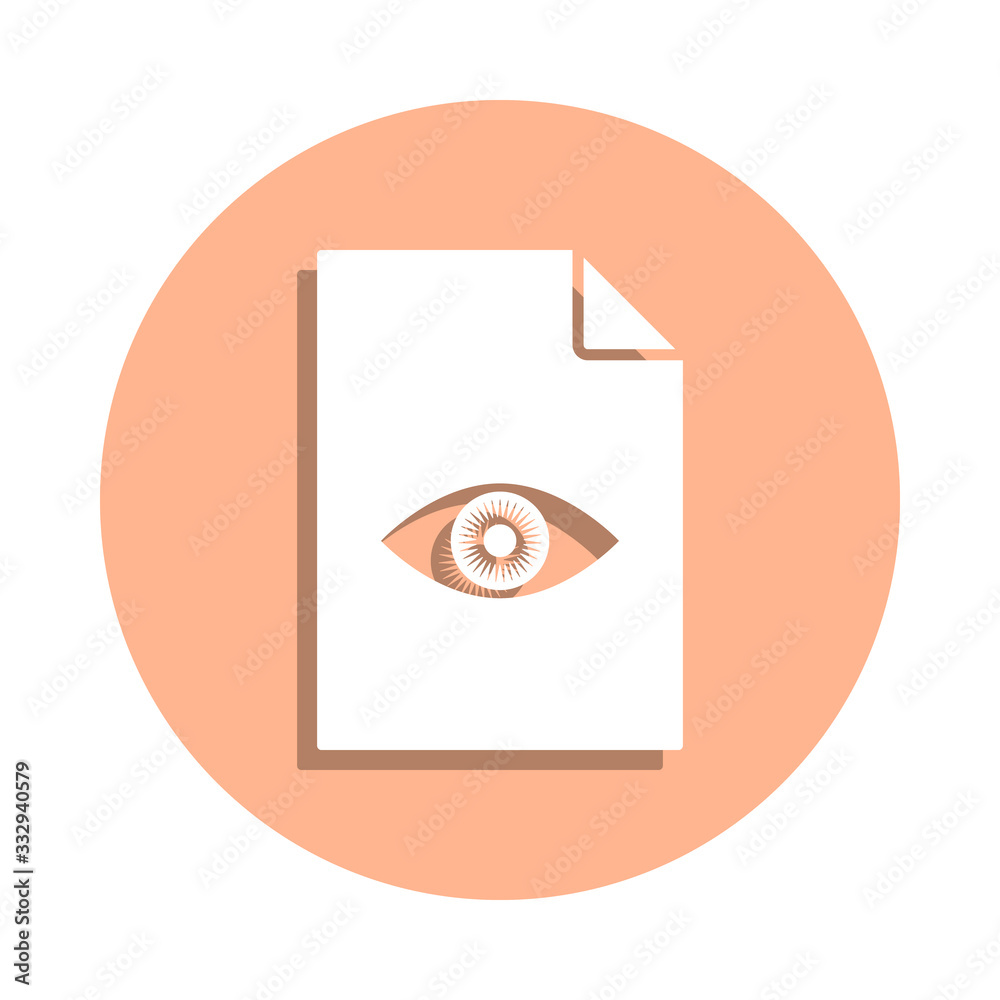 Poster eye on document badge icon. simple glyph, flat vector of file and documents icons for ui and ux, web