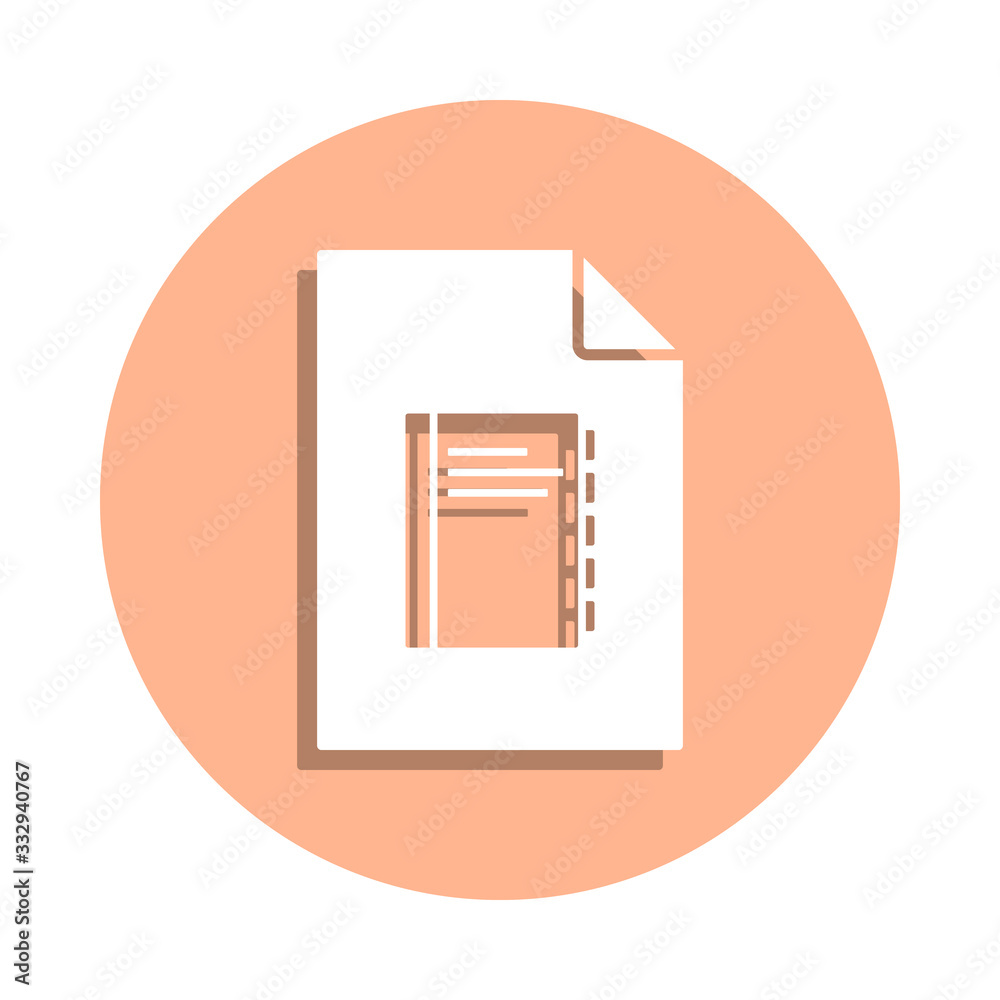 Poster notebook on document badge icon. simple glyph, flat vector of file and documents icons for ui and ux