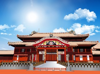 Fototapeta premium 青空の下の首里城