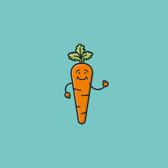 Carrot cartoon character vector illustration for Carrot Day