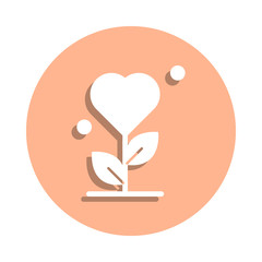 Gratitude, growth, heart, love badge icon. Simple glyph, flat vector of peace and humanrights icons for ui and ux, website or mobile application
