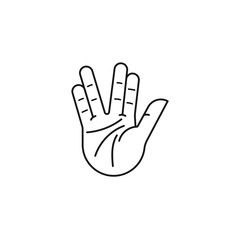 Fototapeta premium Vulcan salute hand gesture icon