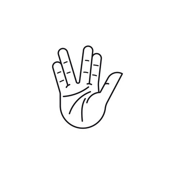 Vulcan salute hand gesture icon