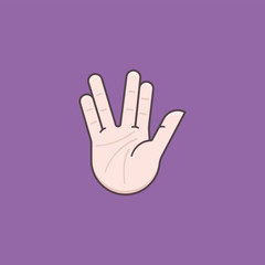 Vulcan salute gesture vector illustration for First Contact Day