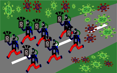 Illustration Vector Graphic of Coronavirus disease COVID-19 infection medical isolated