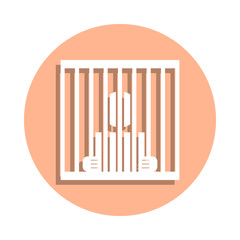 Jail, human badge icon. Simple glyph, flat vector of peace and humanrights icons for ui and ux, website or mobile application