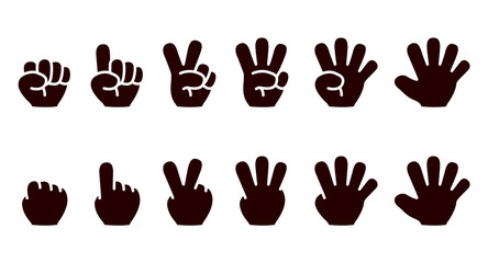 指で数字を表したイラスト/ハンドサイン