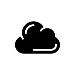 Cloud Vector Colour With Glyph Icon Illustration