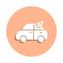 Car, green, leaf badge icon. Simple glyph, flat vector of ecology icons for ui and ux, website or mobile application