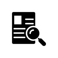 Searching Document Vector Colour With Glyph Icon Illustration