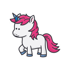 Baby unicorn isolated vector illustration