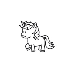 Baby unicorn vector icon