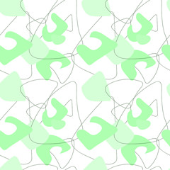 Abstract background. Seamless pattern. Vector illustration of simple shapes in pastel colors on a white background.