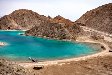 Foto op Canvas Scenic view of the Fjord Bay in Aqaba Gulf, Taba, Egypt. © yarkafox