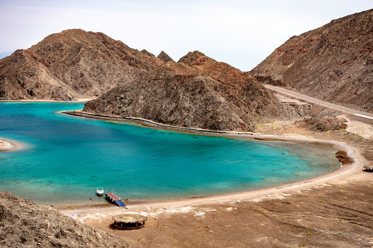 Scenic view of the Fjord Bay in Aqaba Gulf, Taba, Egypt.