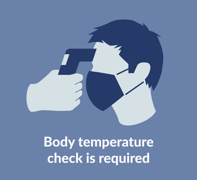 Simple Flat Illustration Showing Body Temperature Check Sign During Covid-19 Outbreak