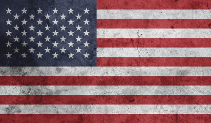 USA Flag with a Grungy Texture. 