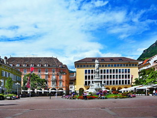 Italy-view of the Waltherplatz in Bolzano