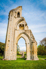 Fototapeta na wymiar The ruins of Glastonbury Abbey, Somerset
