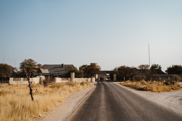 entrance of Etosha National Park in Namibia, Africa