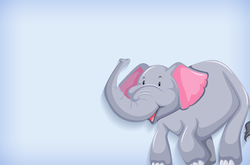 Background template design with plain color and cute elephant