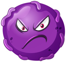 Close up virus cell on white background
