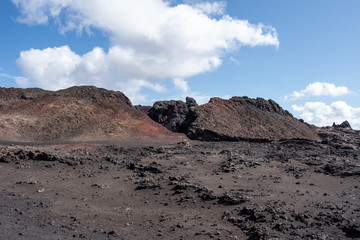 Volcanic landscape of Timanfaya National Park on island Lanzarote