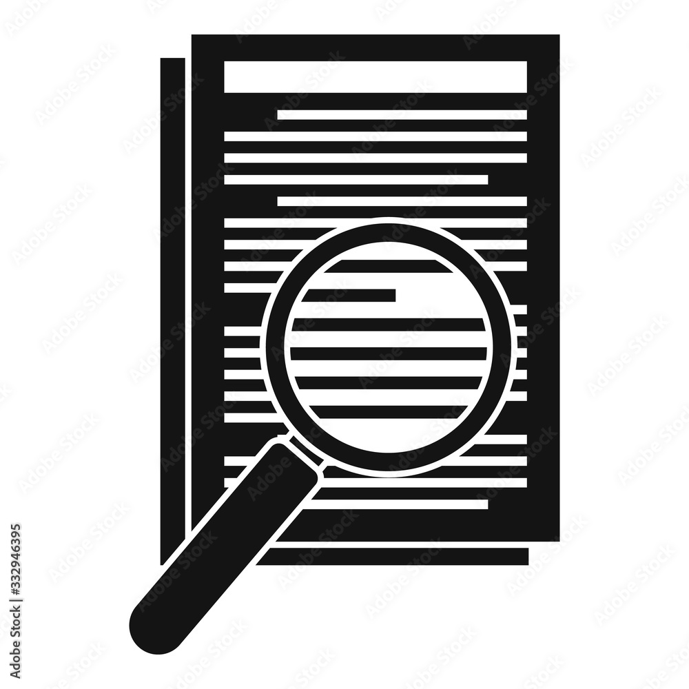 Poster magnifier text edit icon. simple illustration of magnifier text edit vector icon for web design isol