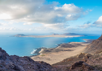 Landscape on island La Grasiosa, Canary Islands .