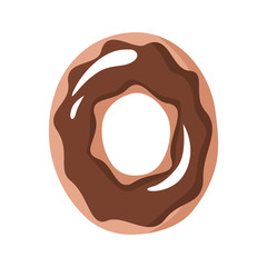 Donut number on the white background - vector illustration