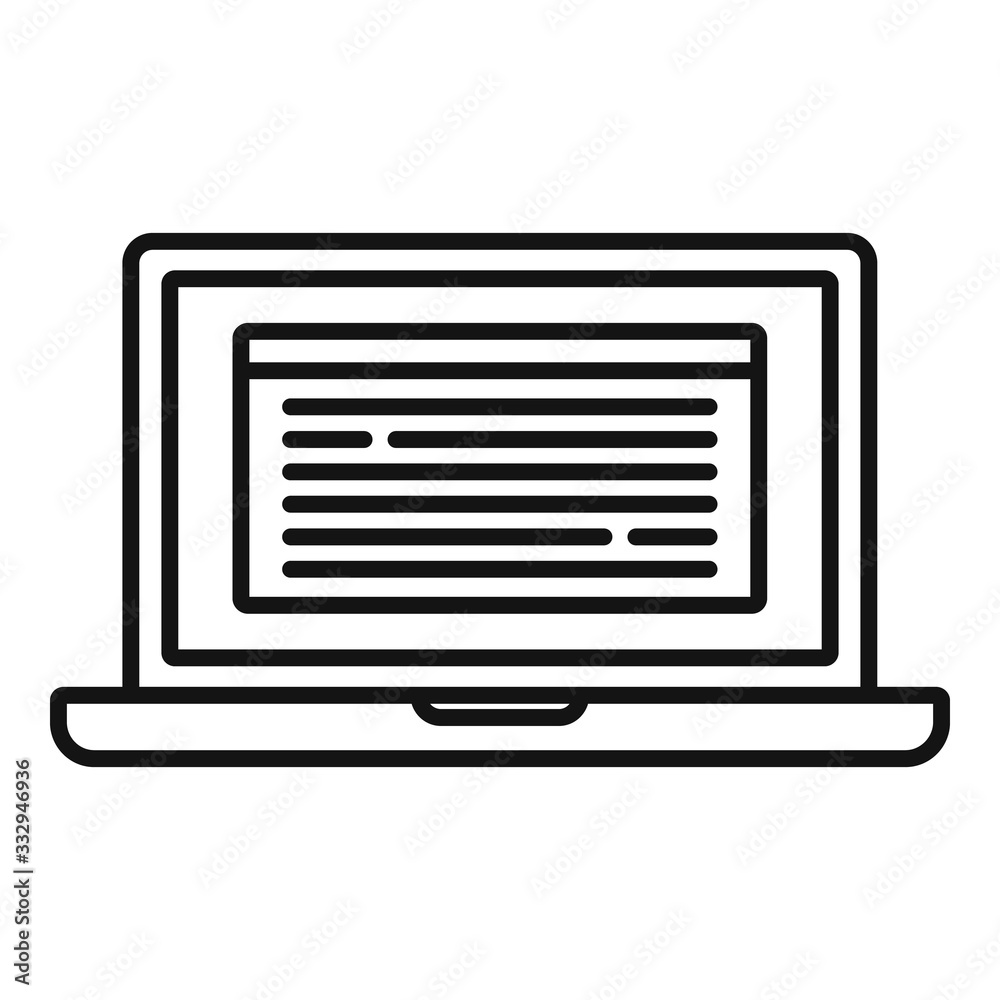 Poster mail editor icon. outline mail editor vector icon for web design isolated on white background