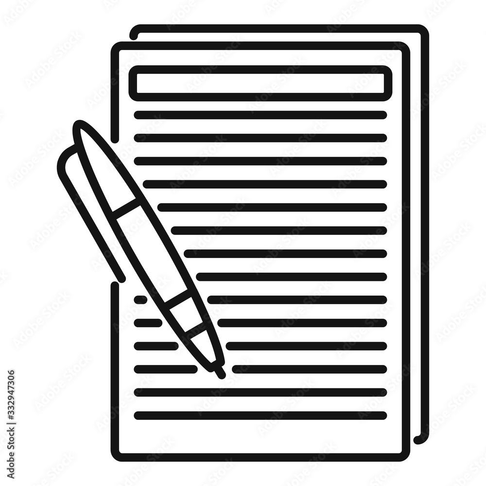 Poster writer editor icon. outline writer editor vector icon for web design isolated on white background